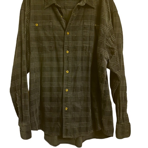 Cabela’s legendary quality buttonup velvet corduroy plaid texture shirt 2xL - Picture 2 of 5